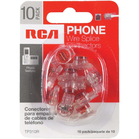 RCA Red Wire Splice Connector Phone Cord Coupler (10-Pack) TP310R