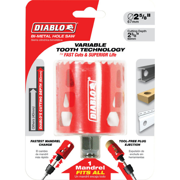 Diablo 2-5/8 In. Bi-Metal Hole Saw