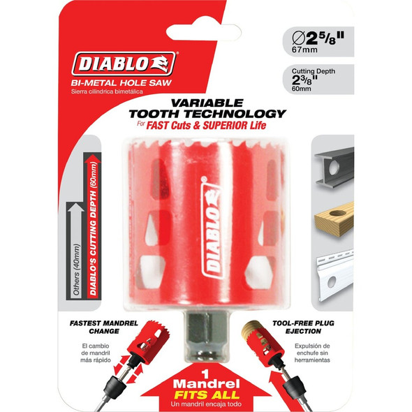 Diablo 2-5/8 In. Bi-Metal Hole Saw