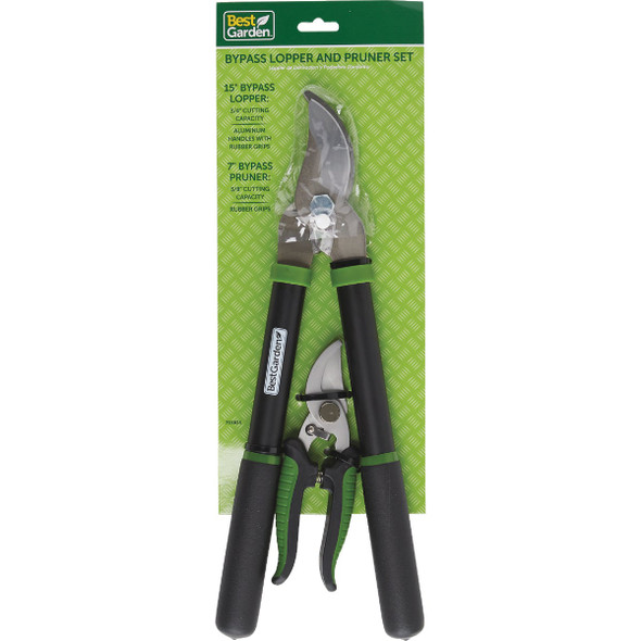 Best Garden 15 In. Bypass Lopper & 7 In. Bypass Pruner Combo
