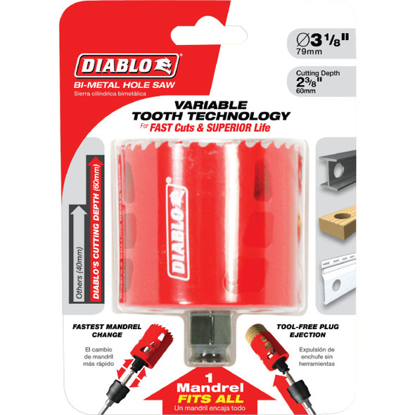 Diablo 3 In. Bi-Metal Hole Saw