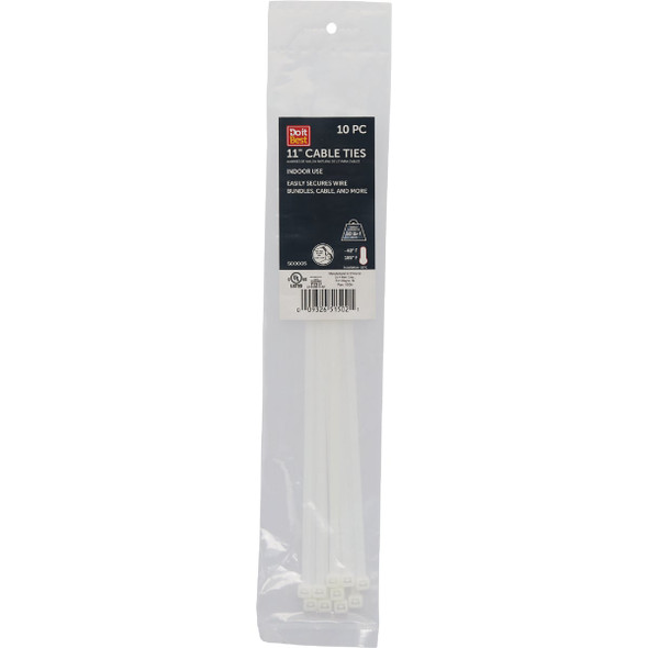 Do it Best 11 In. x 0.189 In. Natural Color Molded Nylon Cable Tie (10-Pack)
