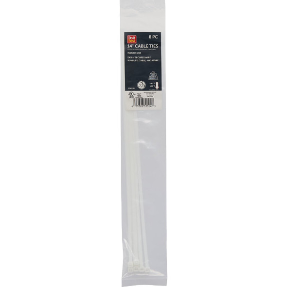 Do it Best 14 In. x 0.189 In. Natural Color Molded Nylon Cable Tie (8-Pack)
