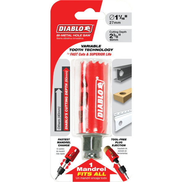 Diablo 1-1-16 In. Bi-Metal Hole Saw DHS1063 302143