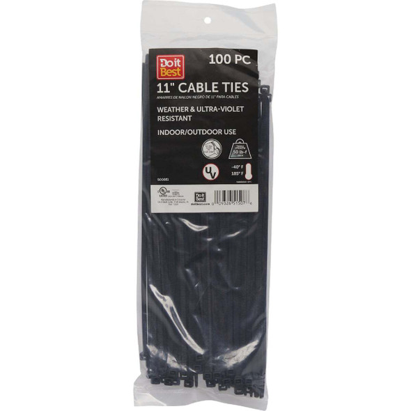 SIM Supply, Inc. 11" 100pc Blk Cable Tie LH-S-280-11-UVB