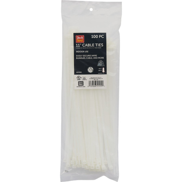 Do it Best 11 In. x 0.189 In. Natural Color Molded Nylon Cable Tie (100-Pack)
