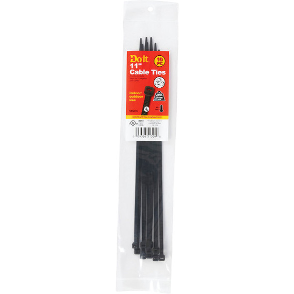 SIM Supply, Inc. 11" 10pc Blk Cable Tie LH-S-280-11-UVB-10