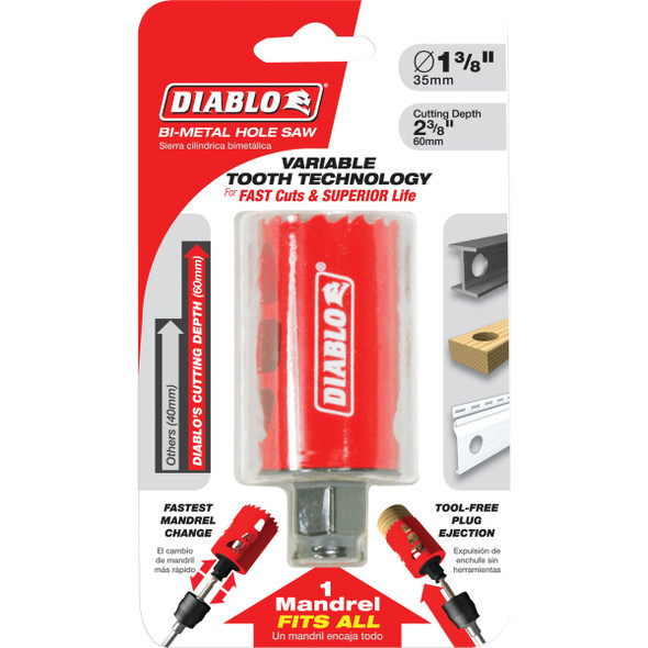 Diablo 1-3-8 In. Bi-Metal Hole Saw DHS1375 302153