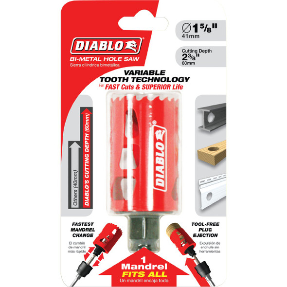 Diablo 1-5-8 In. Bi-Metal Hole Saw DHS1625 302160