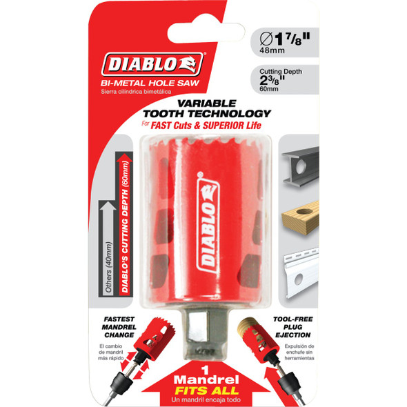 Diablo 1-7-8 In. Bi-Metal Hole Saw DHS1875 302164