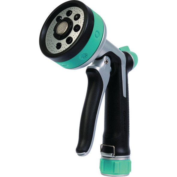 Gilmour Stainless Steel Eight-Pattern Nozzle, Black/Green 825702-1001