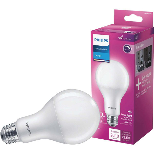Philips 150W Equivalent Daylight A21 Medium Dimmable LED Light Bulb 571505