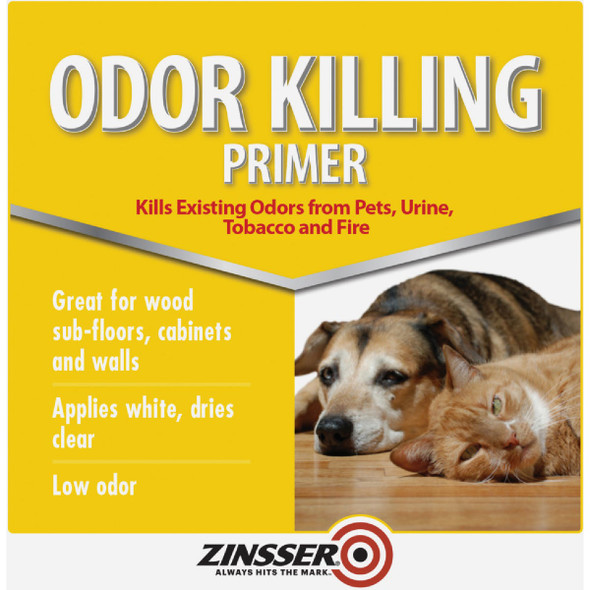 Zinsser Odor Killing Water-Based Interior Primer, White To Clear, 1 Gal. 305928 771802