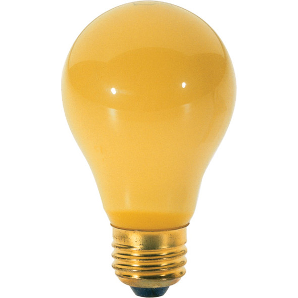 Satco 100W Yellow Medium A19 Incandescent Bug Light Bulb (2-Pack) S3939