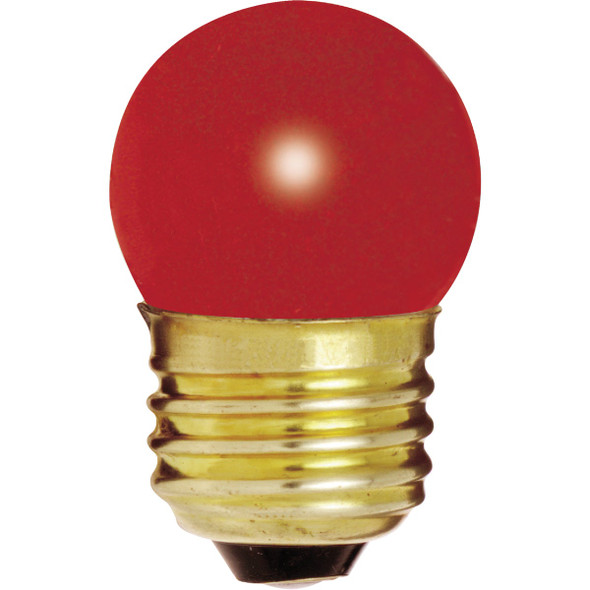 Satco 7.5W Red Medium Base S11 Incandescent Light Bulb S4511
