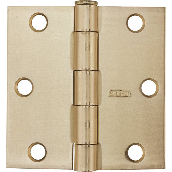 National Hardware 3 In. Square Satin Brass Door Hinge