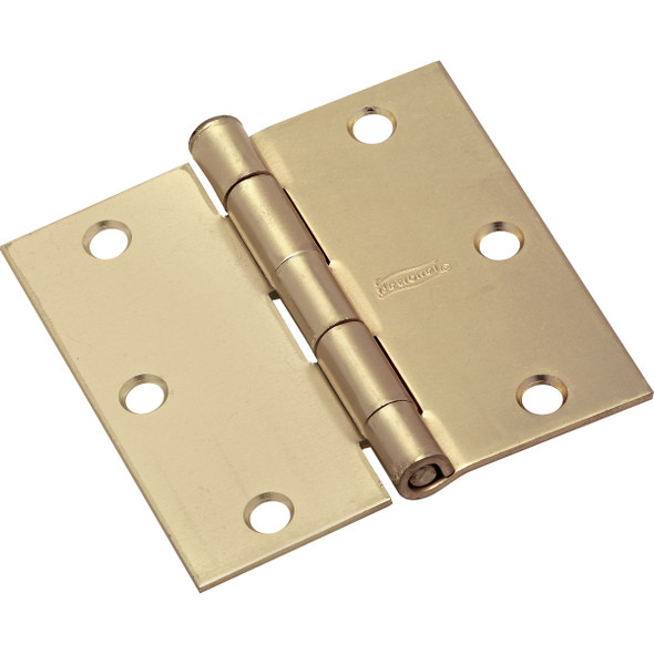 National Hardware 3-1/2 In. Square Satin Brass Door Hinge N830-230