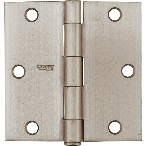National Hardware 3-1/2 In. Square Satin Nickel Door Hinge