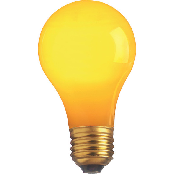 Satco 25W Ceramic Yellow Medium A19 Incandescent Party Light Bulb  S6093