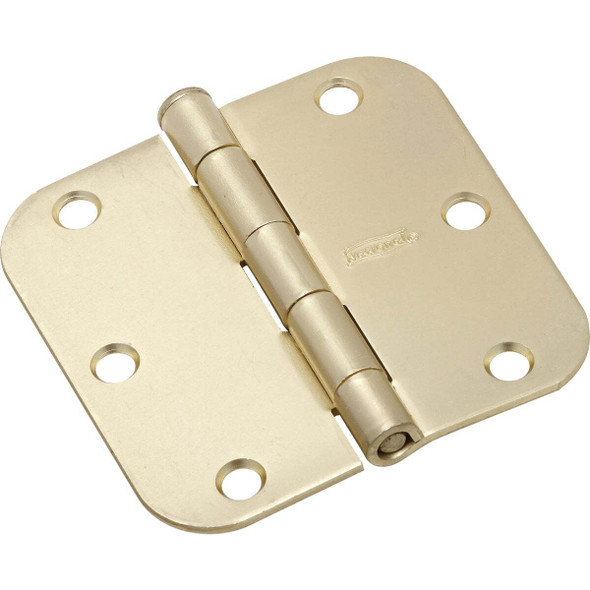 National Hardware 3-1/2 In. x 5/8 In. Radius Satin Brass Door Hinge N830-224