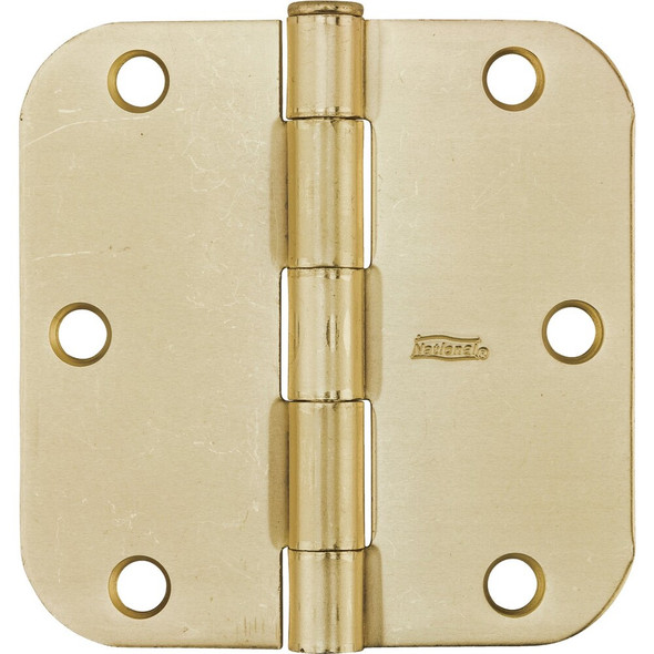 National Hardware 3-1-2 In. x 5-8 In. Radius Satin Brass Door Hinge N830-224 200695