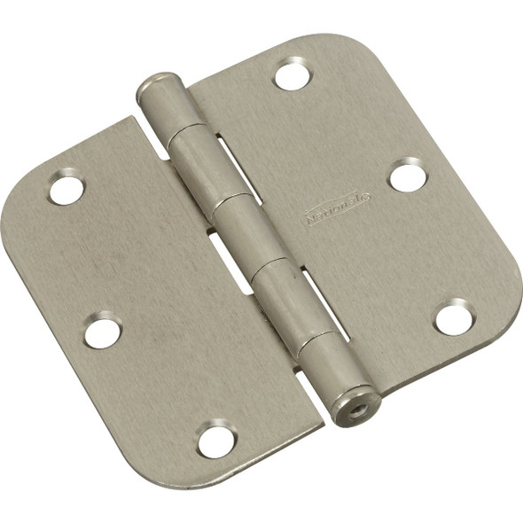 National Hardware 3-1/2 In. x 5/8 In. Radius Satin Nickel Door Hinge N830-242