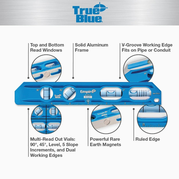 Empire True Blue 8 In. Die Cast Torpedo Level EM85.8 303203