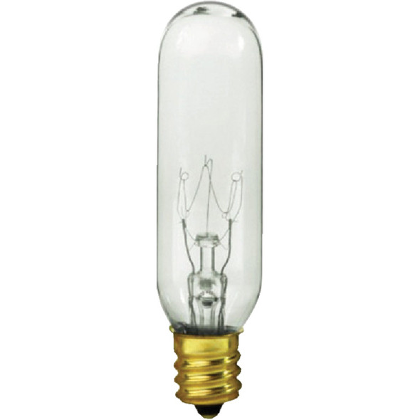Satco 15W Clear Candelabra Base T6 Incandescent Exit Sign Light Bulb S4727