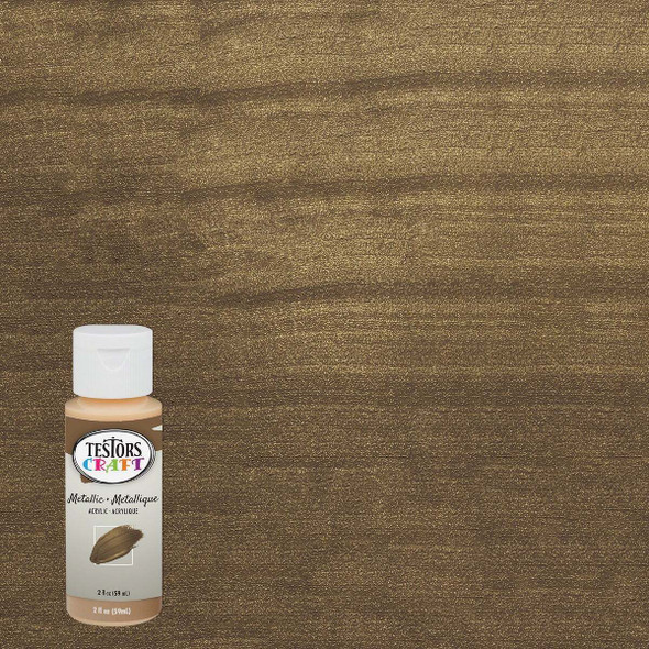 Testors 2 Oz. Acrylic Metallic Craft Paint, Gold 292496A