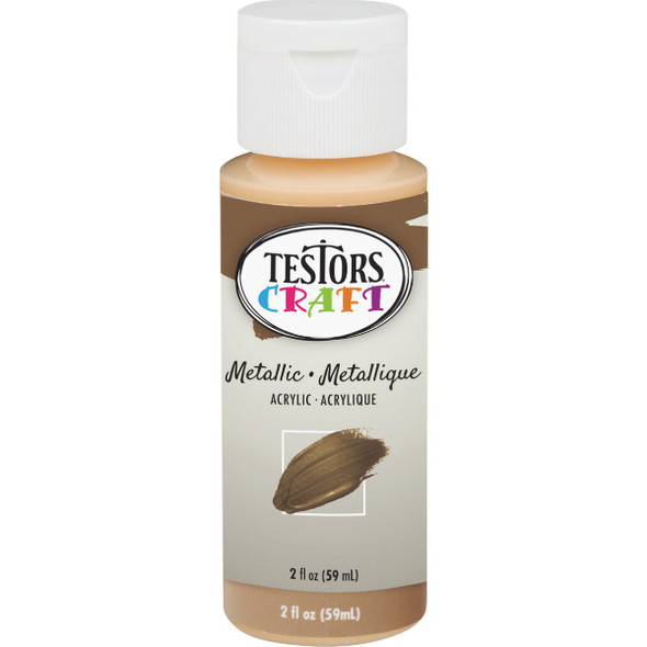 Testors 2 Oz. Acrylic Metallic Craft Paint, Gold 292496A 771786