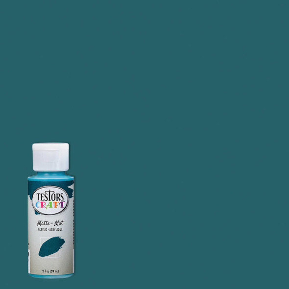 Testors 2 Oz. Acrylic Matte Craft Paint, Deep Sea 297481