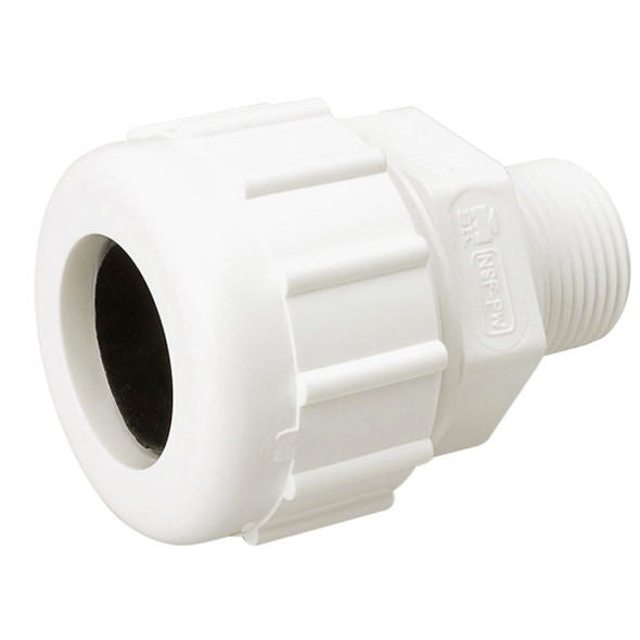 B&K 1-1/2 In. Compression x 1-1/2 In. MIP PVC Union Adapter 161-107 B&K 1-1/2 In. Compression x 1-1/2 In. MIP PVC Union Adapter 161-107