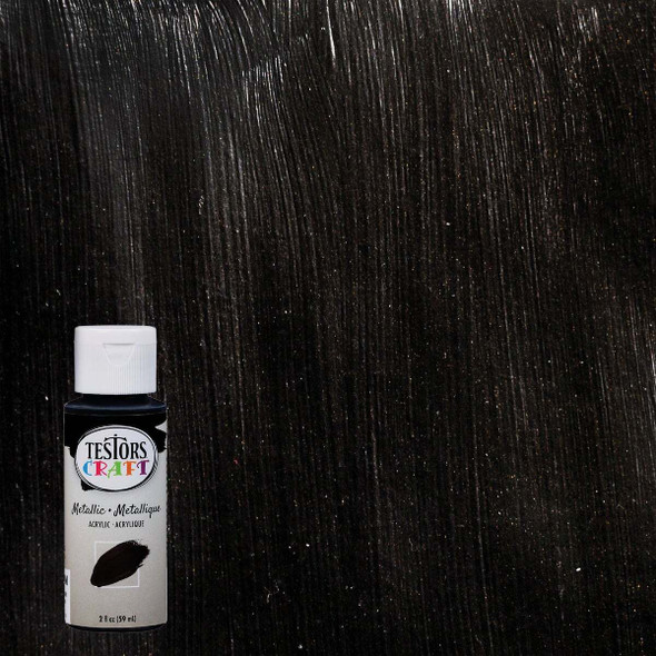 Testors 2 Oz. Acrylic Metallic Craft Paint, Black 292492