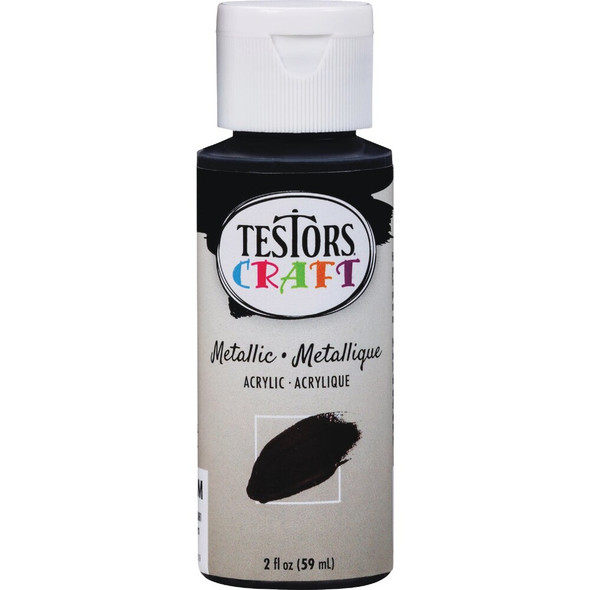 Testors 2 Oz. Acrylic Metallic Craft Paint, Black 292492 771791