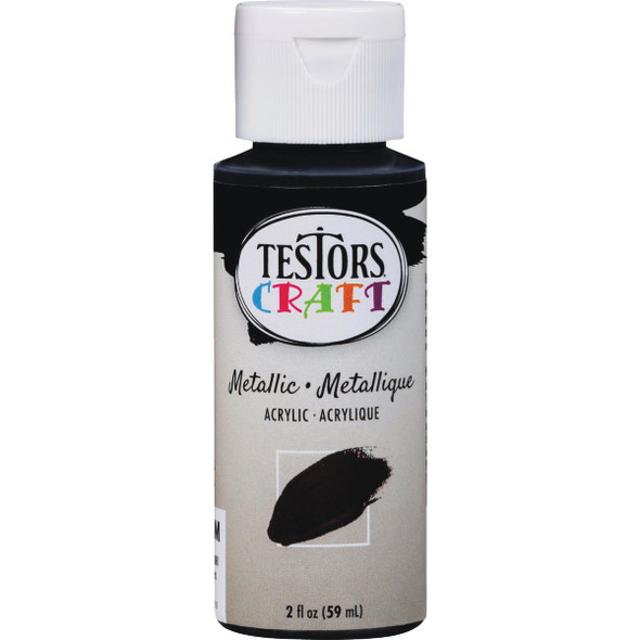 Testors 2 Oz. Acrylic Metallic Craft Paint, Black