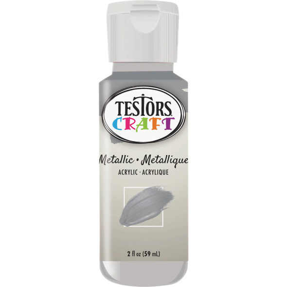 Testors 2 Oz. Acrylic Metallic Craft Paint, Silver