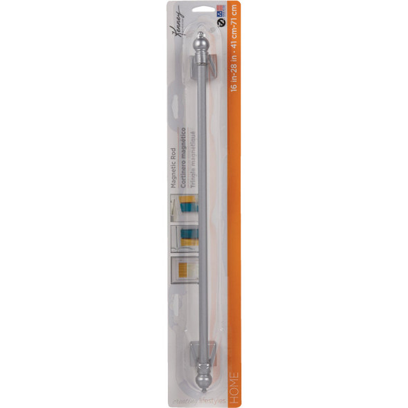 Kenney 16 In. To 28 In. 7-16 In. Petite Magnetic Cafe Rod, Satin Silver KN40343V1 606749