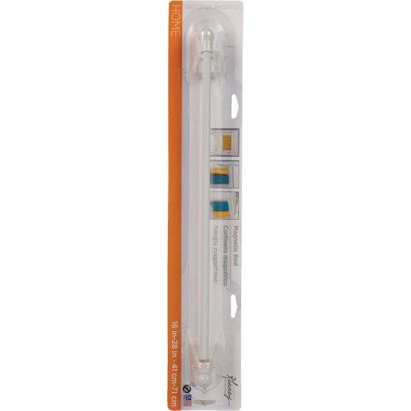 Kenney 16 In. To 28 In. 7/16 In. Petite Magnetic Cafe Rod, White Kenney 16 In. To 28 In. 7/16 In. Petite Magnetic Cafe Rod, White
