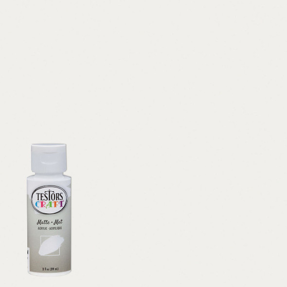 Testors 2 Oz. Acrylic Matte Craft Paint, White 292430A