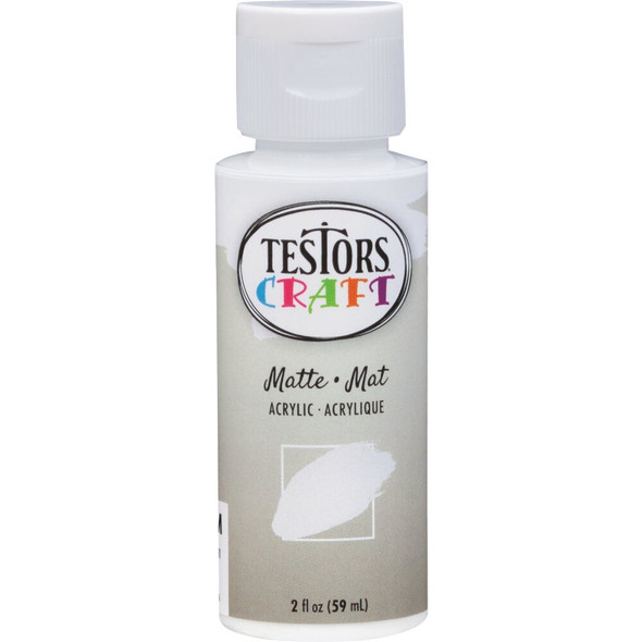 Testors 2 Oz. Acrylic Matte Craft Paint, White 292430A 771739