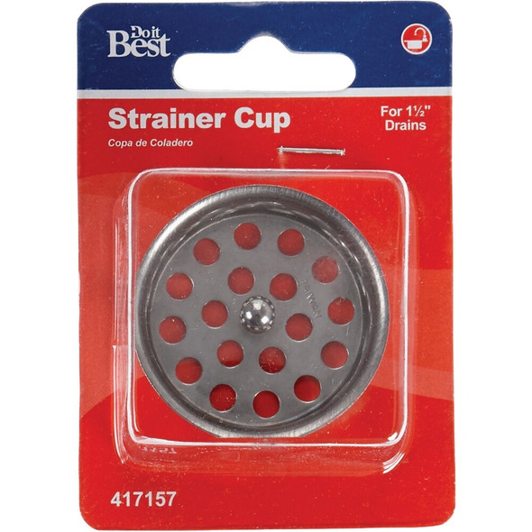 Do it 1-1-2 In. Chrome Removable Strainer Cup with Post  417157 417157