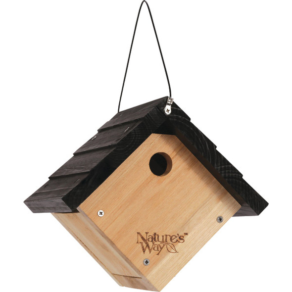 Nature's Way 9 In. W. x 8 In. H. x 8 In. D. Natural Cedar Wren Bird House CWH1
