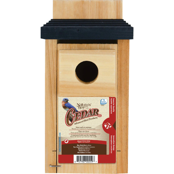 Nature's Way 5.19 In.x 12 In. x 7.88 In. Natural Cedar Bluebird Box House WWCH3 704654