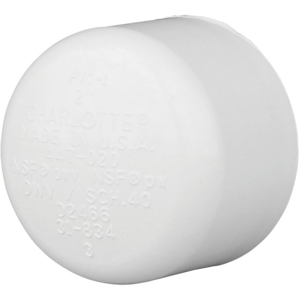 Charlotte Pipe 2 In. Schedule 40 Pressure Slip PVC Cap PVC 02116  1600HA