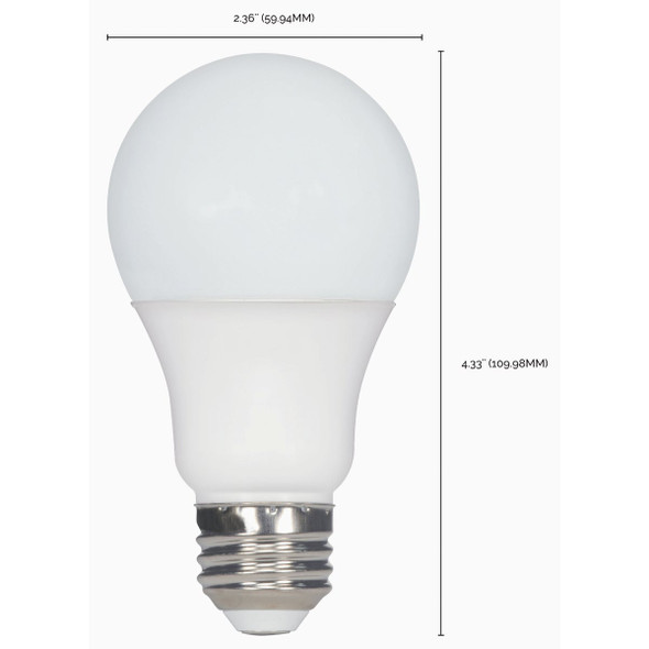 Satco 60W Equivalent Warm White A19 Medium LED Light Bulb (4-Pack) S39596 501838