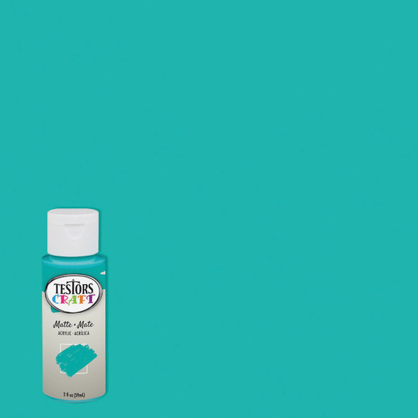 Testors 2 Oz. Acrylic Matte Craft Paint, Turquoise 297419