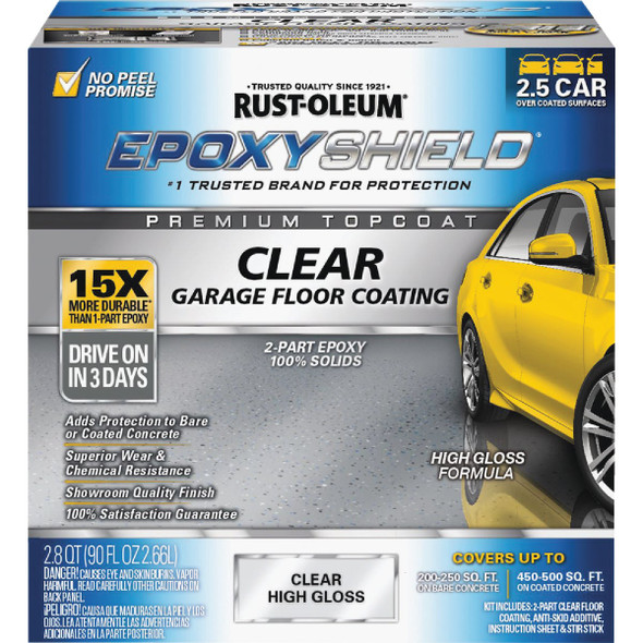 Rust-Oleum EpoxyShield Clear Finish Floor Coating Kit, Clear, 2.8 Qt. 292514