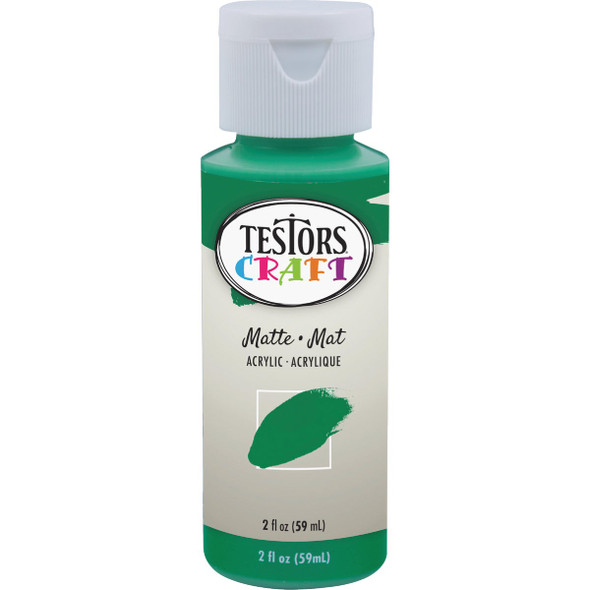 Testors 2 Oz. Acrylic Matte Craft Paint, Green 292423A 771755