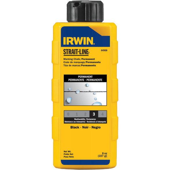 Irwin STRAIT-LINE 6 Oz. Midnight Black Permanent Staining Marking Chalk 4935520