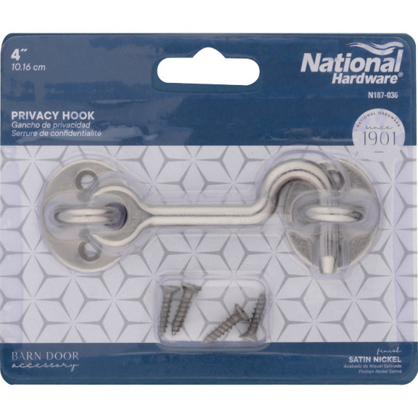 National Hardware Barn Door Satin Nickel Privacy Hook National Hardware Barn Door Satin Nickel Privacy Hook